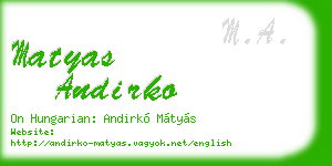 matyas andirko business card